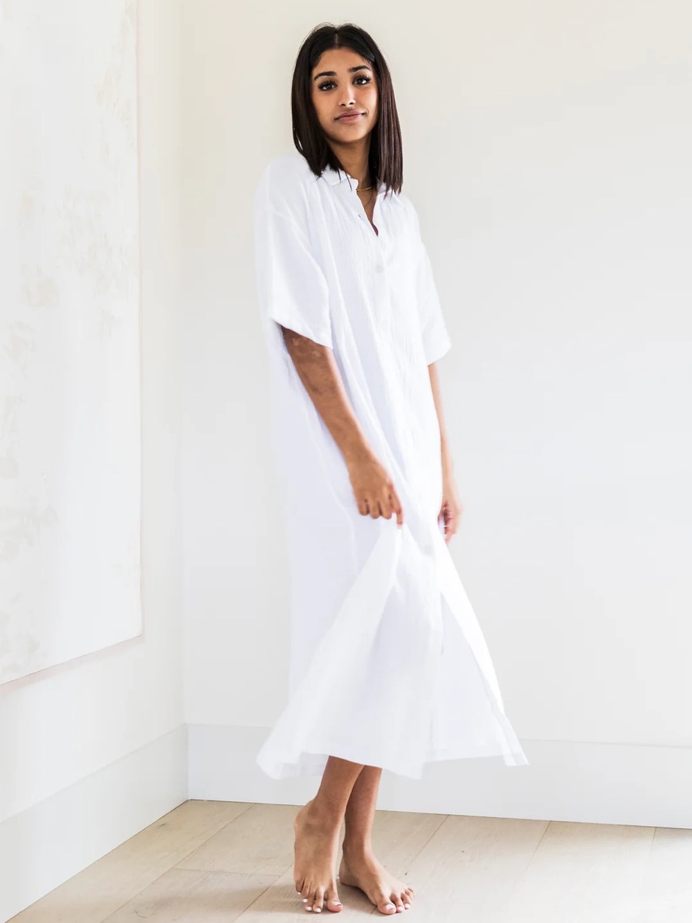 PRIV Mori Lightweight Lined Button Up Dress